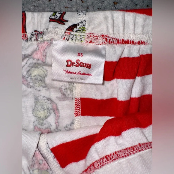Hanna Andersson Womens Grinch Christmas Striped Pajama Pants Size XS Red - Picture 4 of 5